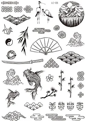 Temporary Tattoo Mini Design Head Face Neck Hand Stickers Fake Tattoo Waterproof • £2.99