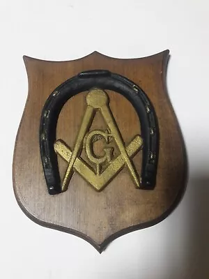 Freemason Masonic Cast Metal  Horsehorse Shoe Wall Hanging 1950's. • $39.95