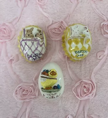 Vintage Hobbyist Ceramic Easter Egg Lot 1979 • $12