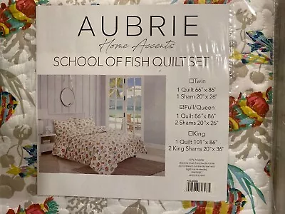 Aubrie Home Accents School Of Fish Quilt Set : Full / Queen: 86x86 / W/ 2 Shams • $49.85