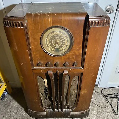 1937 Sears  Silvertone 4590 Console Tube Radio Nice Piece To Restore.Powers On • $400