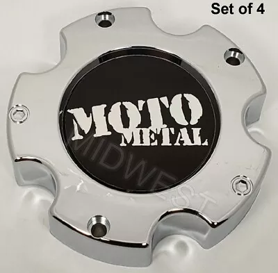 4 New MO909B5139 Chrome Moto Metal 5 Lug 5x139.7 5x5.5 Wheel Rim Center Caps • $88