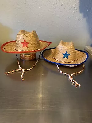 Boys Straw Sherriff Hats Red & And Blue • $6.75