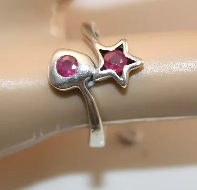 100% Genuine Solid Sterling Silver Ring With Genuine 0.22ct Rubies. Sz 6 • $113.88