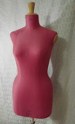 VTG Dress Form L Fabric Covered Red Maroon Rome Italy NO BASE 1969 Bust 39in • $49.99