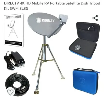 DIRECTV 4K HD Mobile RV Portable Camping Tailgating Satellite Dish Tripod Kit • $195