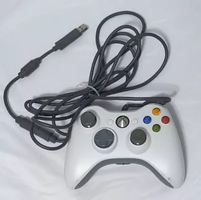 Microsoft Xbox 360 Wired Controller White W/ Breakaway Cable Tested Genuine • $27.49