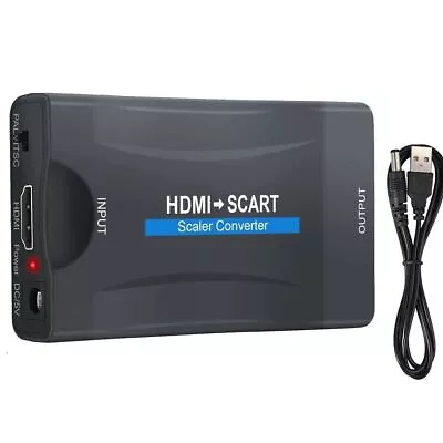 HDMI To SCART Composite Video Converter Audio Adapter 1080P  For DVD SKY BOX PS3 • £5.49