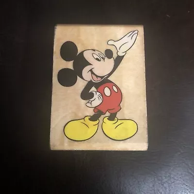 Vintage Mickey Presents Wooden Rubber Stamp Mickey Mouse Rubber Stampede 324D • $9.99