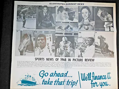 1969 ICN Display Poster 12x19 Bob Gibson Ashe OJ Foreman Lew Alcindor Etc FS • $19.99