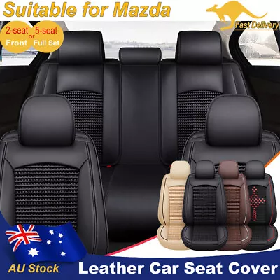 2024 Deluxe Leather Car Seat Covers For Mazda Full Set/Front Cushions Breathable • $164.27