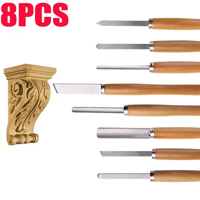 8Pack HSS Wood Lathe Chisel Cutting Carving Tool Wood Turning Tools For Hardwood • $34.90