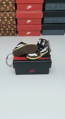 Mini Sneaker Nike Air Jordan 1 Keychain Travis Scott Mocha + Shoebox • $22