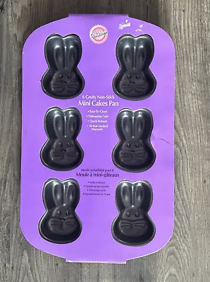 NOS Wilton Easter Bunny Rabbit 6 Cavity Cake Mold Mini Cake Pan 2006 2105-1551 • $8.98