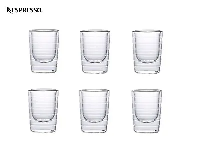 [6x] Nespresso Double Wall Coffee Cup Tea Mug Sake Cup Macchiato Glass HQ 80ml • $39.95
