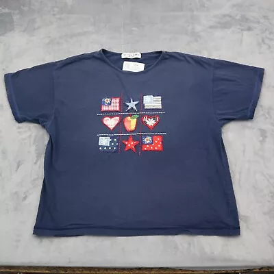 Victorias Jones Shirt Womens XXL Blue Short Sleeve Crew Neck Casual T Shirt • $18.97