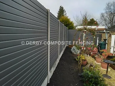 £23.99 • Buy Grey Composite Fence Panels, Plastic Fence Panels +++ SEE VIDEO +++