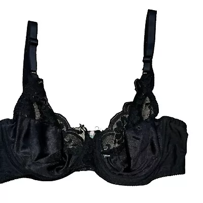 Maidenform Chantilly Vintage Black Lace Bra Union Made 34C #7329 • $20