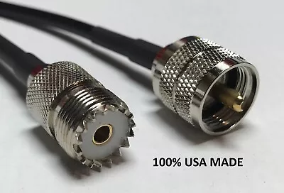 RG8X PL-259 UHF Male To SO-239 UHF Female Coaxial Cable Pick Lot Length USA Ship • $15.99