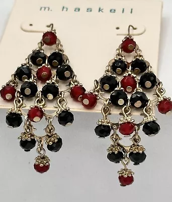 M. Haskell Multi-Colored And Gold Chandelier Earrings Pierced Posts Macys • $15.99