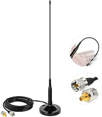 Dual Band VHF UHF 136-174MHz 400-470MHz NMO Mount Magnetic Soft Whip Antenna UHF • $35.99