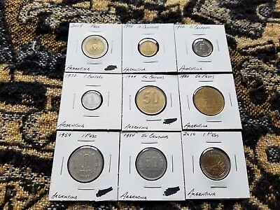 Argentina : Collection Of 9 Different Circulated Coins - Xi • $1.29