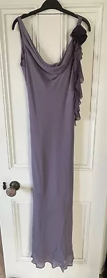 Maria Grachvogel Evening Dress Purple Size 12 Bias Cut Slip 100% Silk NWT • £40