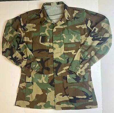 Vintage Army Shirt US Military Size Medium Long Camouflage Fatigue Mens USA • $24.95