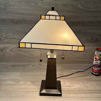 Tiffany Style MissIon Table Lamp Stained Glass Craftsman • $60.56