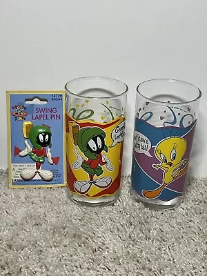 Smuckers 1999 Marvin The Martian & Tweety Bird Mil-looney-um 2000 Jelly Glass • $28