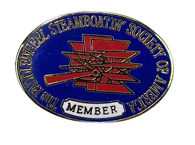 Paddlewheel Steamboatin’ Society America Enameled Member Lapel Pin  1”x 0.75” • $13.13