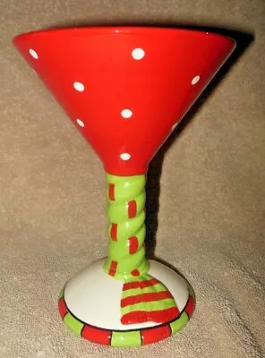 Scm Designs Giant Holiday Christmas Ceramic Snowman Martini Cocktail Glass Cute! • $24.99