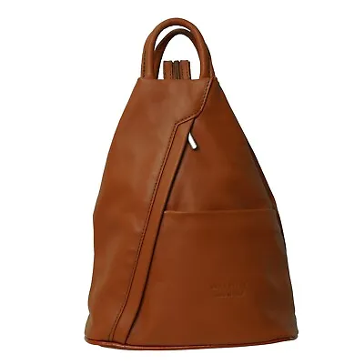 Vera Pelle Genuine Soft Italian Leather Backpack / Rucksack Fashion Shoulder Bag • £36.99