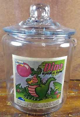 Concord Canada Dino Bubble Gum Dinosaur Blowing Bubbles Glass 10  Counter Jar • $41.97