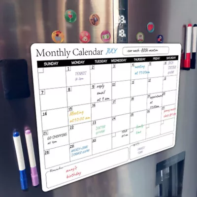 Magnetic Monthly Weekly Planner Calendar Whiteboard Fridge Message Board • £10.02