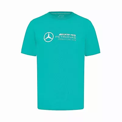 Mercedes T Shirt New Raised 3d Logo For 2024 Teal Green Official Merchandise • £33.80