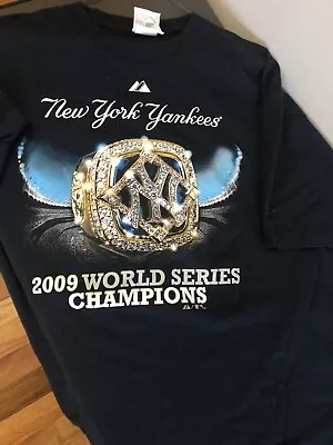 Vintage MLB Magestic New York Yankees 2009 WS Championship Ring Shirt Sz XL • $40