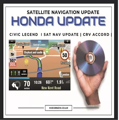 Honda Sat Nav DVD Update AccordLegendCR-VCivic(IMA)CR-ZInsight Sat Nav • £15.50