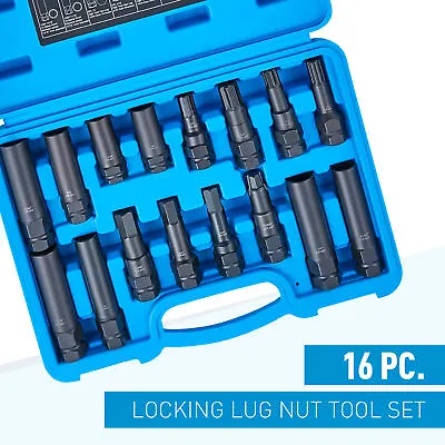 Locking Lug Nut Master Set SAE And Metric Wheel Lock Key Removal Tool Kit 16pcs • $46.57