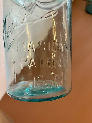 Ball Mason's Patent 1858 Blue Pint Jar (Nice) • $28.95