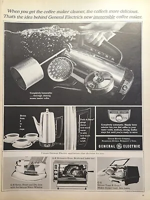 Ge Small Appliances Coffee Maker Toaster Oven Iron Vintage Print Ad 1964 • $16.77