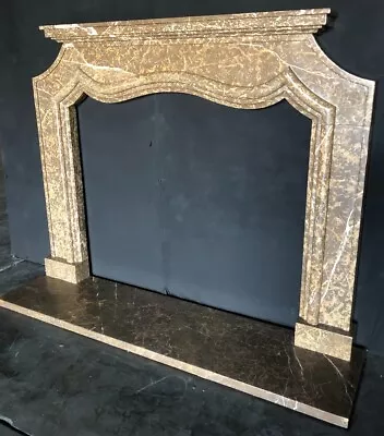 Natural Stone Fireplace Mantle – Marble Bolection Mantel Surround -Modern Simple • $4450