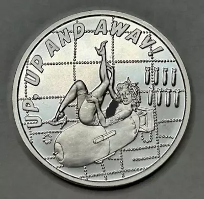 1 Oz .999 Fine Silver Round UP UP AND AWAY! Bomber Girl  Susie Q  Series 6 • $120