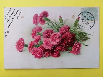1905 CPA ILLUSTRATION Signed Paul De LONGPRE Bouquet Of Carnations • $10.71