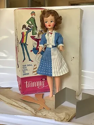 Vintage Ideal Brunette New Tammy Doll In Original Box 1962 Barbie Stand Dress • $71.99