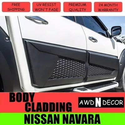 Side Door Body Cladding Guard For Nissan Navara NP300 D23 2014-2020 Matte Black • $159.99