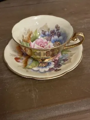 Vtg GZL American  Cup & Saucer Exclusively  Hand Painted Occupied Japan U.S.A • $39