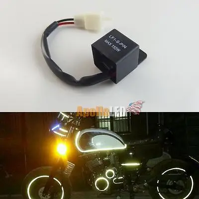 Universal Electronic 2-Pin LED Flasher Relay Motorcycle Signal Hyper Flash Fix • $9.99