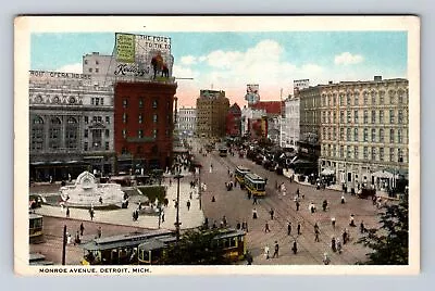 Detroit MI- Michigan Monroe Avenue Advertisement Antique Vintage Postcard • $7.99