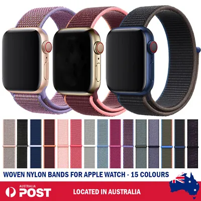 $5.60 • Buy Woven Nylon Sport Strap Band For Apple Watch 38 40 41 42 44 45mm 7 6 5 4 3 2 SE